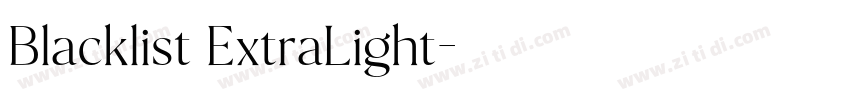 Blacklist ExtraLight字体转换